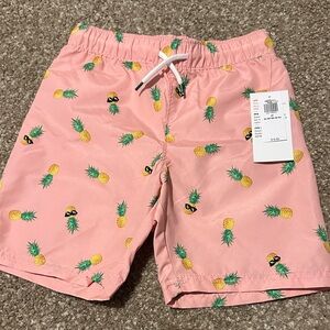 Boys Old Navy Pink Pineapple Print Swim Shorts New with tags